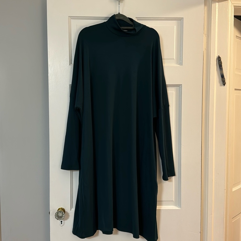 Maya’s Place mock neck, ribbed dress
